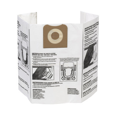 High-Efficiency Dust Bag, Filter Bag, Used with Ridgid Wet/Dry Vacs 12 gal to 16 gal 632-23743