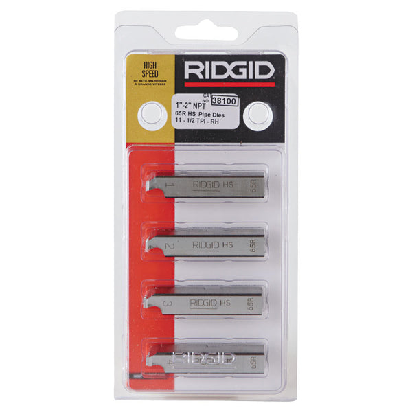 Manual Receding Threader Pipe Dies, 1 in thru 2 in-11-1/2 NPT, High Speed, For Models 65R-C/65R-TC Ratchet Threaders 632-38100