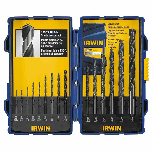 15-pc Black Oxide Sets, 1/16 in - 3/8 in Cut Dia. 585-314015