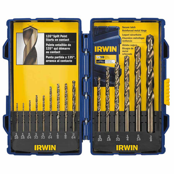 15-Pc Cobalt Set, 1/16 in to 3/8 in Cut Diameter 585-316015