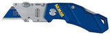 Folding Lockback Utility Knife, 5-3/4 in Length, Stainless Steel/Aluminum, Blue 586-2089100