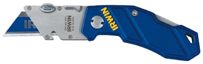 Folding Lockback Utility Knife, 5-3/4 in Length, Stainless Steel/Aluminum, Blue 586-2089100