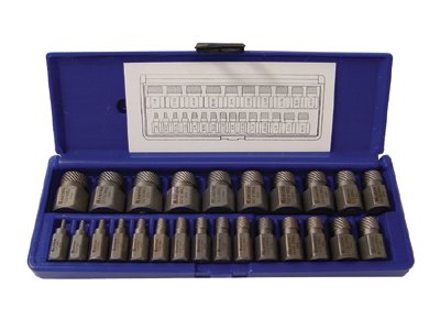 Hex Head Multi-Spline Screw Extractors - 532 Series - Plastic Case Set, 25 Pc, 1/8 in to 7/8 in 585-53227