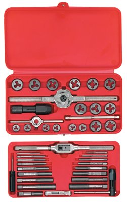 41-Pc Machine Screw/Fractional Tap and Hex Die Set 585-24606