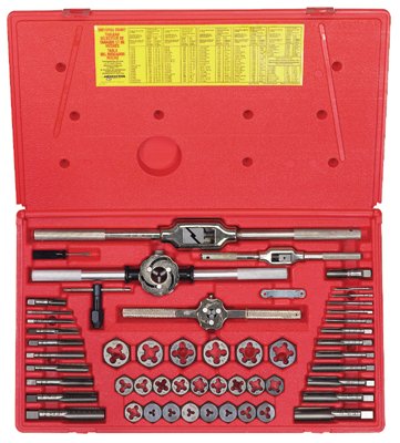 53-pc Machine Screw / Fractional Tap & Hex Die Set 585-24640