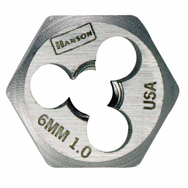 DIE 6MM-1.0 5/8 HEX HANSON 585-6327