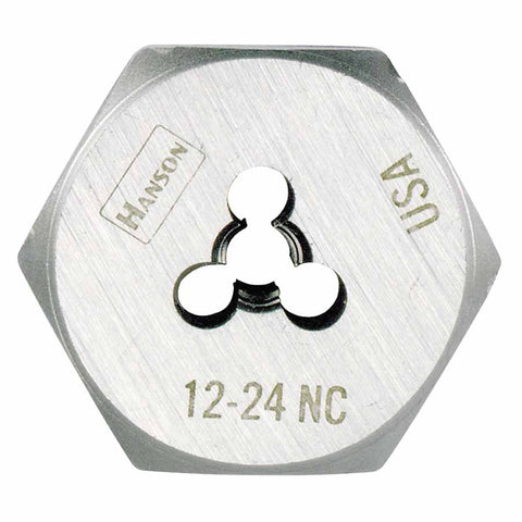 Hexagon Machine Screw Die (HCS), 3/8-16 in thread, High Carbon Steel 585-6534