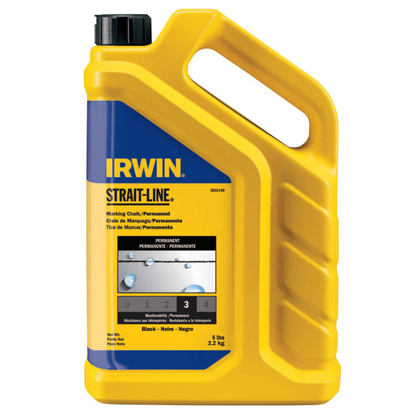 Strait-Line Permanent Staining Marking Chalk, 5 lb, Bottle, Jet Black 586-2032160