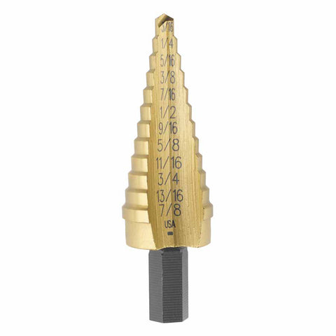 Unibit Titanium Fractional Self-Starting, 3/16 in to 7/8 in, 12 Steps 585-15104
