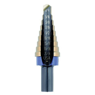 Cobalt Step Drills, 1/4 in-3/4 in, 9 Steps 585-10233CB