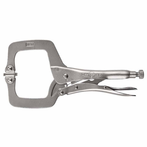 Locking C-Clamps with Swivel Pads, Jaw Opens to 3-7/8 in, 11 in Long 586-11SP