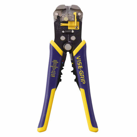Self-Adjusting Wire Stripper, 8 in, 10-24 AWG, Blue/Yellow Handle, Cushion Grip 586-2078300
