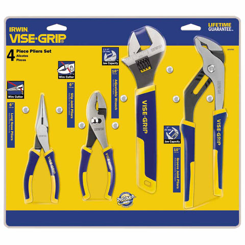 4-pc ProPlier Sets, 6in Long Nose/6in Slip Joint/10in Pliers/Tray 586-2078705
