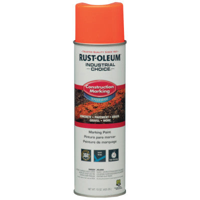 Industrial Choice M1400 Water-Based Construction Marking Paint, 17 oz, Fluorescent Orange 647-264697