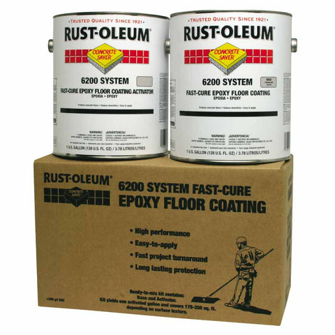 Concrete Saver 6200 System Fast-Cure Epoxy Floor Coating, Ready-to-Mix Kit, Silver Gray 647-251763