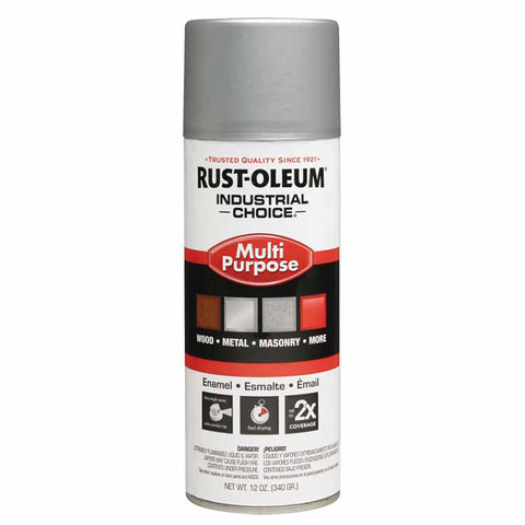 Industrial Choice 1600 System Enamel Aerosols, 12 oz, Dull Aluminum, High-Gloss 647-1614830