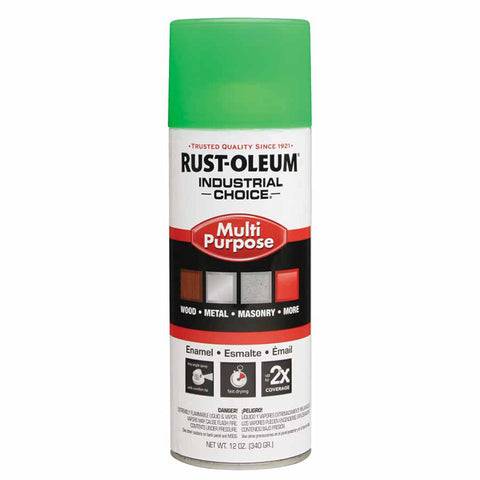 Industrial Choice 1600 System Enamel Aerosols, 12oz, Fluorescent Green, Hi-Gloss 647-1632830