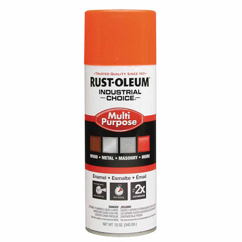 Industrial Choice 1600 System Enamel Aerosols,12oz, Fluorescent Orange, Hi-Gloss 647-1654830