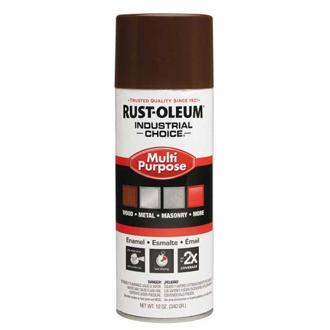 Industrial Choice 1600 System Enamel Aerosols, 12 oz, Leather Brown, High-Gloss 647-1674830