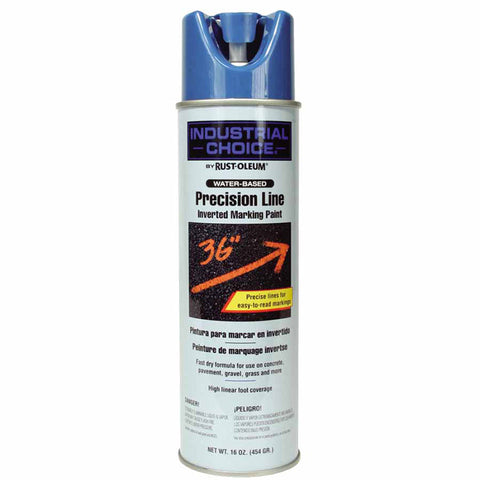 Industrial Choice M1600/M1800 System Precision-Line Inverted Marking Paint, 17 oz, APWA Caution Blue, M1800 Water-Based 647-203031