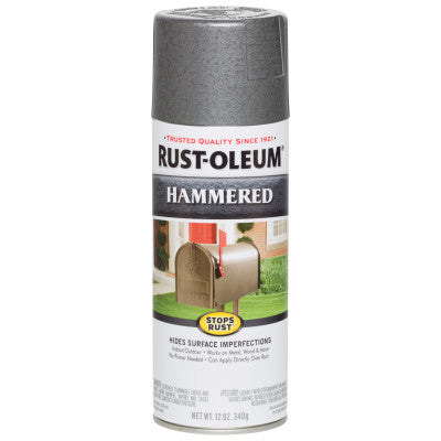 Stops Rust Hammered Spray Paints, 12 oz, Gray, Gloss Finish 647-7214830