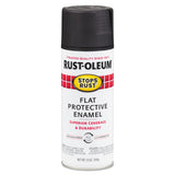 Stops Rust Protective Enamel Spray Paint, 12 oz, Aerosol Can, Black, Flat Finish 647-7776830