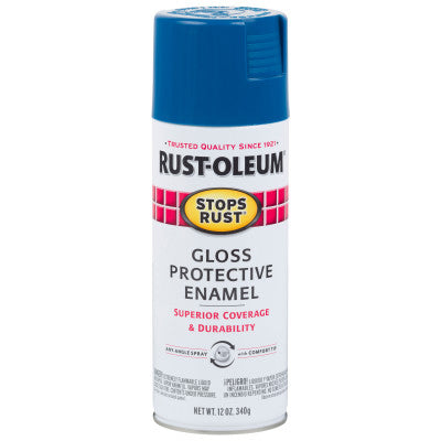 Stops Rust Protective Enamel Spray Paint, 12 oz, Aerosol Can, Royal Blue, Gloss Finish 647-7727830