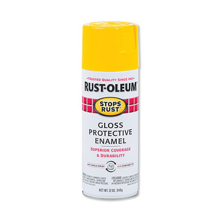 Stops Rust Protective Enamel Spray Paint, 12 oz, Aerosol Can, Sunburst Yellow, Gloss Finish 647-7747830