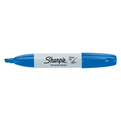 Chisel Point Permanent Markers, 5.3 mm, Chisel, Blue 652-38203