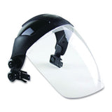 DP4 Series Multi-Purpose Faceshield, Window & Ratcheting Headgear, Unv Hard Hat Slot Adaptor, Clear, 9 in H x 12.125 in L 851-S32012