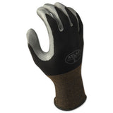 370B General Purpose Nitrile Coated Fingers/Palm Gloves, Small, Black/Gray 845-370BS-06