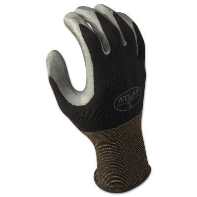370B General Purpose Nitrile Coated Fingers/Palm Gloves, Small, Black/Gray 845-370BS-06