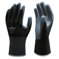 370B General Purpose Nitrile Coated Fingers/Palm Gloves, Large, Black/Gray 845-370BL-08