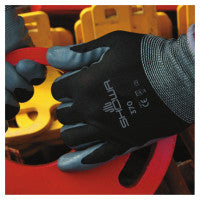 370B General Purpose Nitrile Coated Fingers/Palm Gloves, Medium, Black/Gray 845-370BM-07