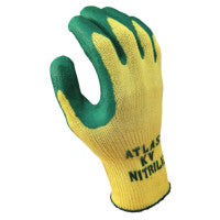 Atlas Nitrile Palm-Coated Gloves, Large, Green/Gray 845-KV350L-09