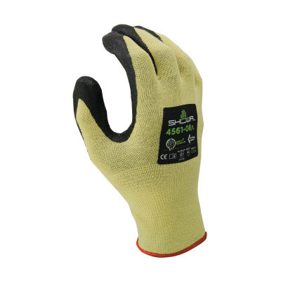 4561 Foam Nitrile Palm Coated Gloves, Large, Yellow/Black 845-4561L-08