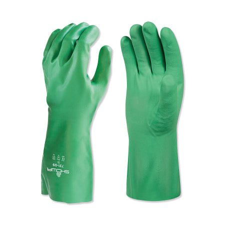 Chemical Resistant Gloves, Size XL, 12 in L, Green, 1 PR 845-731-10