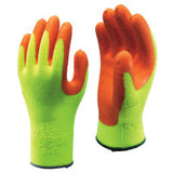 Hi-Viz Latex Coated Gloves, Large, Fluorescent Yellow/Orange 845-317L-09