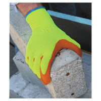 Hi-Viz Latex Coated Gloves, X-Large, Fluorescent Yellow/Orange 845-317XL-10