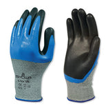 Nitrile, Double Coated Cut Resistant Glove, Size XL, 4 ANSI/ISEA Cut Level, Black, Blue 845-S-TEX376XL-09