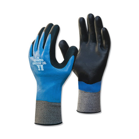 Nitrile, Cut Resistant Gloves, Size 2XL, 4 ANSI/ISEA Cut Level, Black, Blue 845-S-TEX377XXL-10