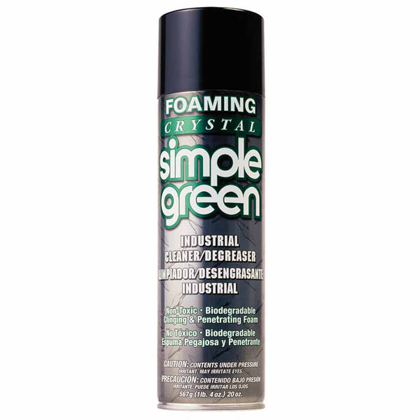 Foaming Crystal Simple Green Industrial Cleaner and Degreaser, 20 oz, Aerosol Can, Unscented 676-0610001219010