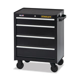 300 Series Rolling Tool Cabinet, 26 in, 4-Drawer, Black 680-STST22744BK