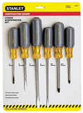 6 Pc Vinyl Grip Screwdriver Set, Phillips, Slotted, #1, #2, 1/4 in, 3/16 in, 5/16 in 680-66-565