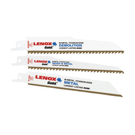 Gold Power Arc Curved Reciprocating Saw Blade, 8 in L x 3/4 in W x 0.035 in Thick, 24 TPI, Metal 433-21073824GR