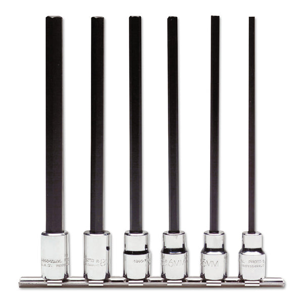6 Piece Metric Extra-Long Hex Bit Socket Sets, 3/8 in 577-4990-SMXL