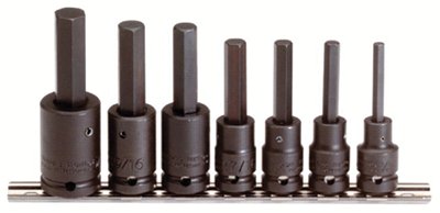 7 Piece Hex Bit Impact Socket Set, 1/2 in Drive, 6 Points, Inch 577-74152