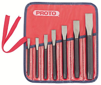 Cold Chisel Sets, 5 Piece, Super Duty, Straight, English, Kit Pouch 577-86000