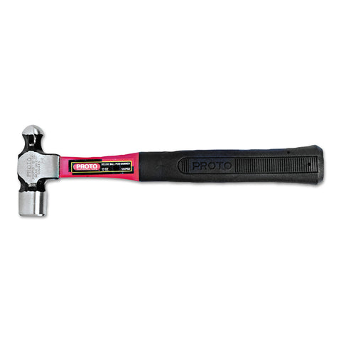 Ball Pein Hammer, Fiberglass Handle, 14 3/16 in, Forged Steel 24 oz Head 577-1324PGD