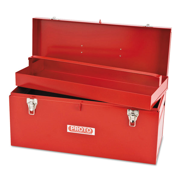 General Purpose Tool Box, Double Latch, 20 in W x 8-1/2 in D x 9-1/2 in H, Steel, Red 577-9975-NA